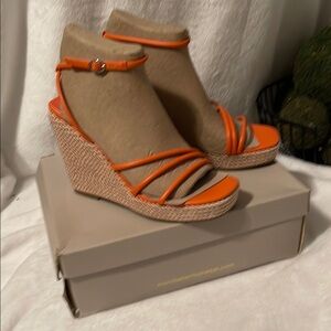 Orange Wedge Sandals